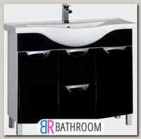 Тумба с раковиной Aquanet Асти 105 черная