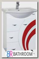 Тумба для комплекта Misty Каролина 60 3 ящика R красное стекло (П-Крл01060-2653ЯП)